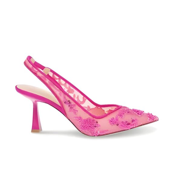 Betsey Johnson Nikki Slingback Heels Fuchsia Size 9.5 NIB - Picture 1 of 5